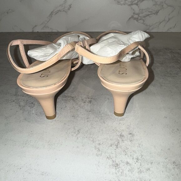 Stuart Weitzman Womens Mondrian 50 Slingback Poudre/Clear 9 B $450 Retail - Picture 12 of 12